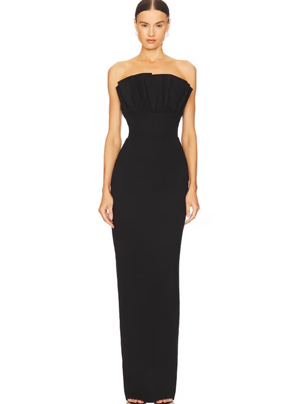 SAU LEE Noah Black Gown Women's Size 2 NWT Strapless Maxi Formal Black Tie